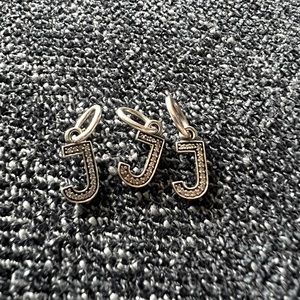 🚨 Price Drop 🚨 Authentic Pandora Set of Three (3) Letter J Dangle Charm
